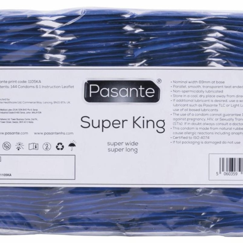 Préservatifs XXL Super King Pasante x144