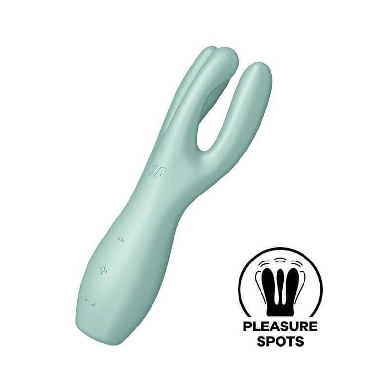 Stimulateur de clitoris Threesome Satisfyer 14cm Vert