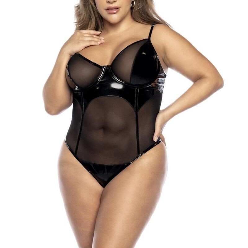 Bodysuit Wet Look Black - MAL2732XBLK