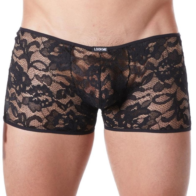 lingerie homme : boxer noir dentelle