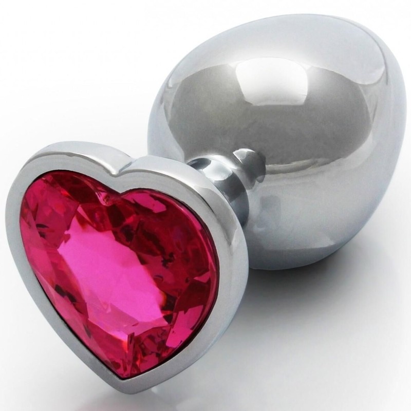 Bijou anal Heart Gem L 8 x 4cm Argenté-Rose