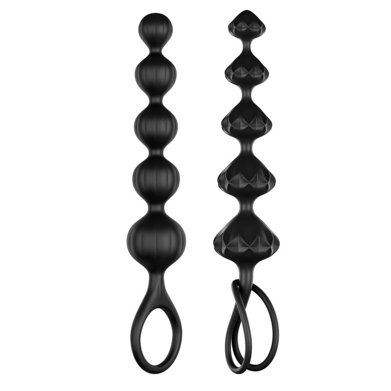 Kit de 2 chapelets Satisfyer beads - Noirs