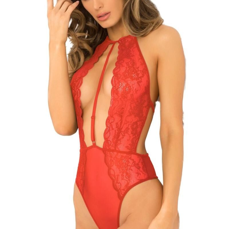  rené rofé : body string rouge décolleté