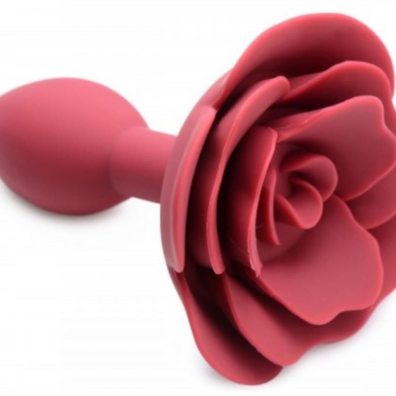 Plug Bijou Silicone Booty Blum avec Rose 7.5 x 3cm