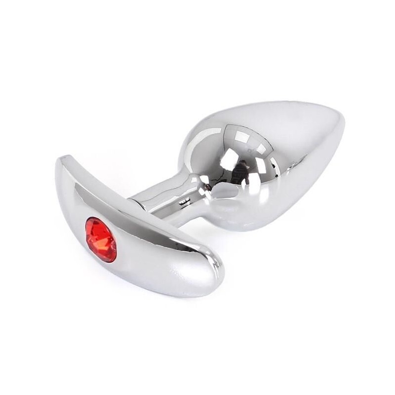 Plug Bijou Anal avec Base arrondie Curve 6 x 2.8 cm - Bijou rouge