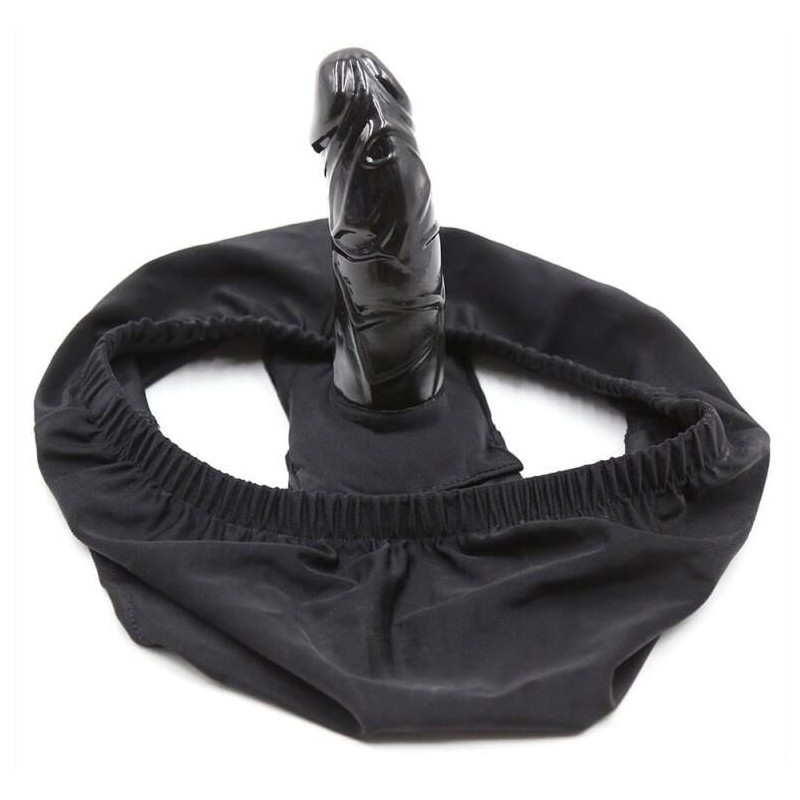 Slip avec Plug 12 x 3.8cm Penis Panties Noir