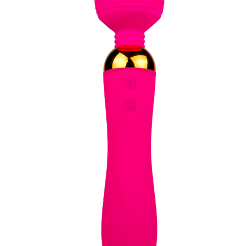 SHAKE Rose, Vibromasseur Wand USB en silicone médical avec 2 puissants moteurs indépendants - BQ107PNK