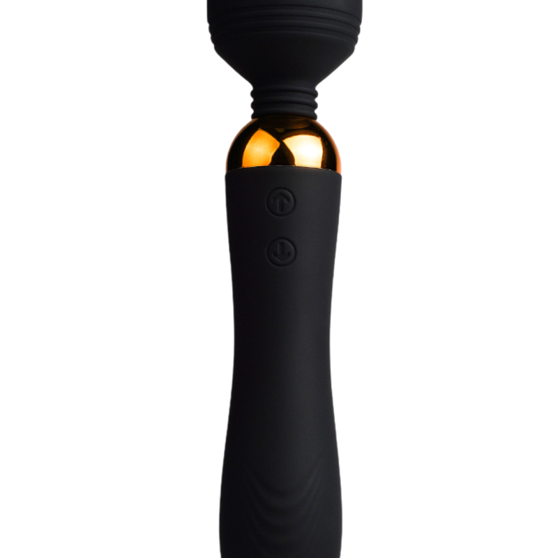 SHAKE Noir, Vibromasseur Wand USB en silicone médical avec 2 puissants moteurs indépendants - BQ107BLK