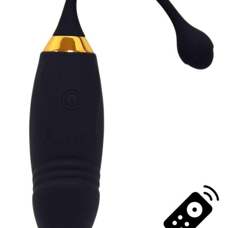 HAPPY, Un Œuf vibrant long USB avec télécommande, dans un silicone médical doux et lisse - B70BLK