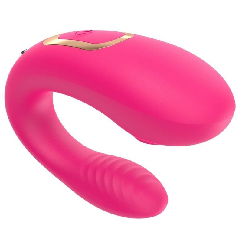 Vibromasseur de couple rose, USB avec 2 moteurs pour stimulation Point G et clitoridienne avec télécommande - TOD-062PNK