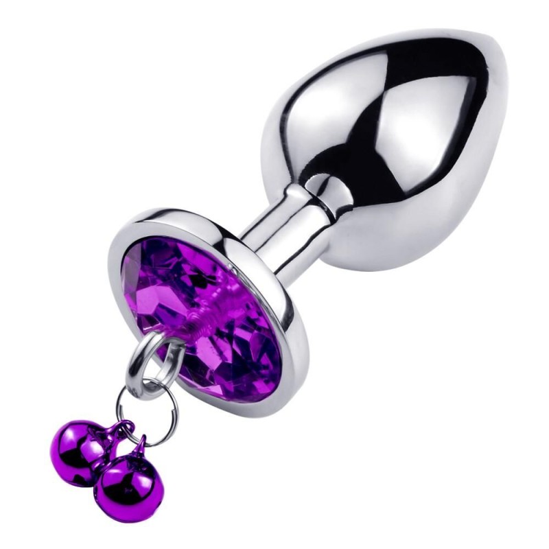 Plug bijou aluminium violet avec clochettes Taille S - RY-001-A-ZB