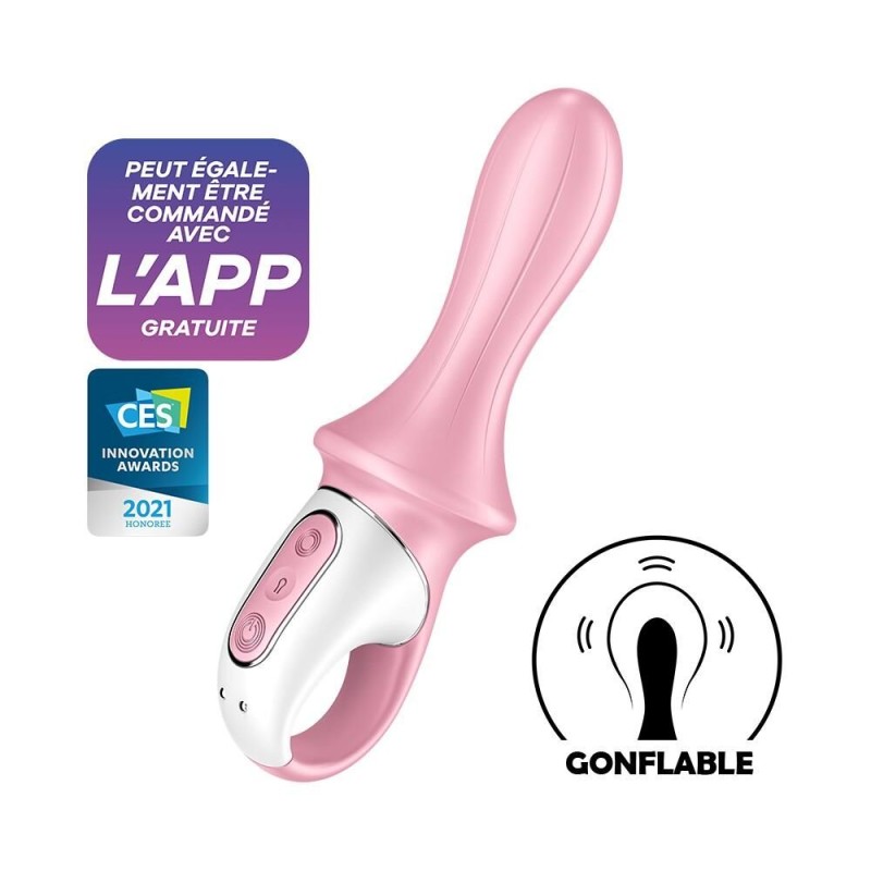 Vibromasseur anal gonflant connecté rose USB Air Pump Booty 5+ Satisfyer - CC597803