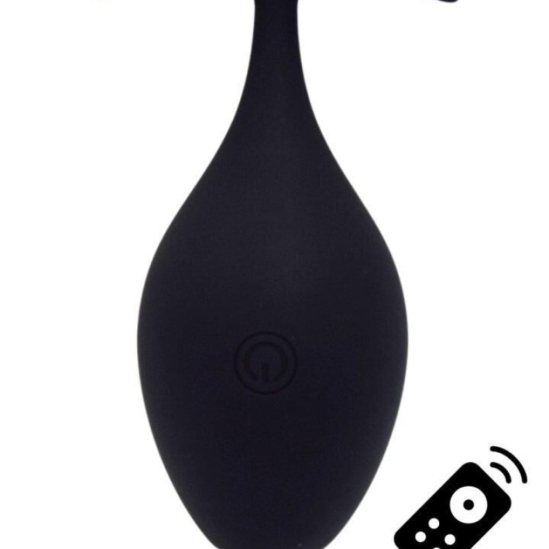 BABA, Plug vibrant anal noir USB, avec télécommande - BQ131BLK