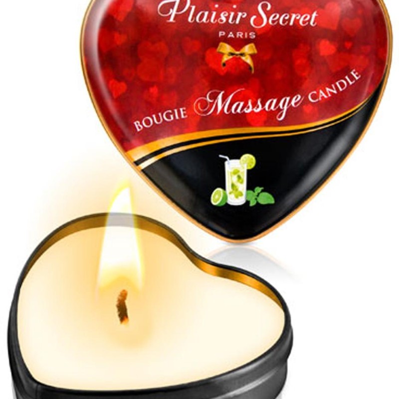 Mini bougie de massage mojito boîte coeur 35ml - CC826066