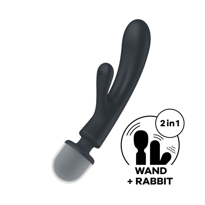 2 en 1 Vibromasseur rabbit et wand Triple Lover - Satisfyer