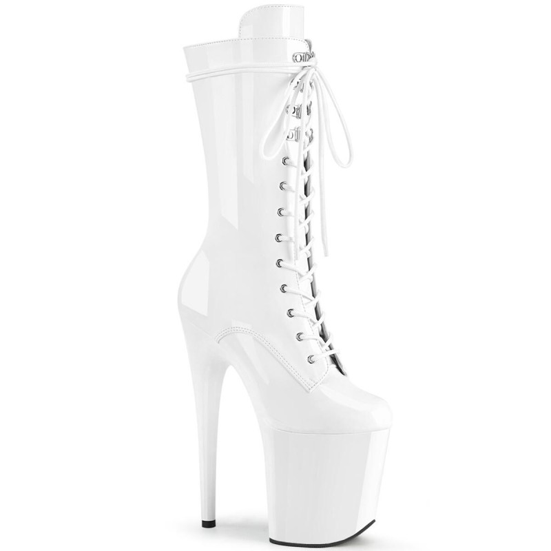 Bottines Hautes Plateforme Blanc