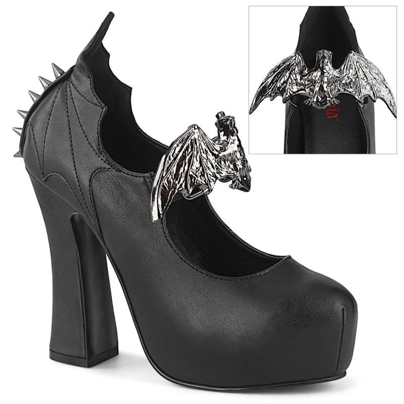 Escarpins Bat Cuir Noir