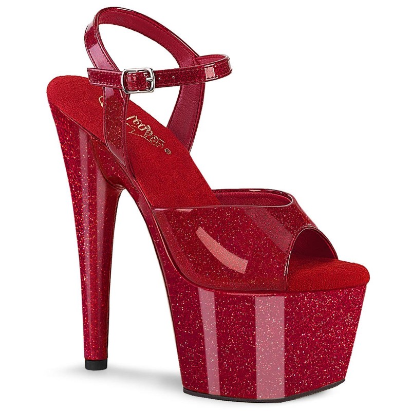 Sandales Paillettes Rouge