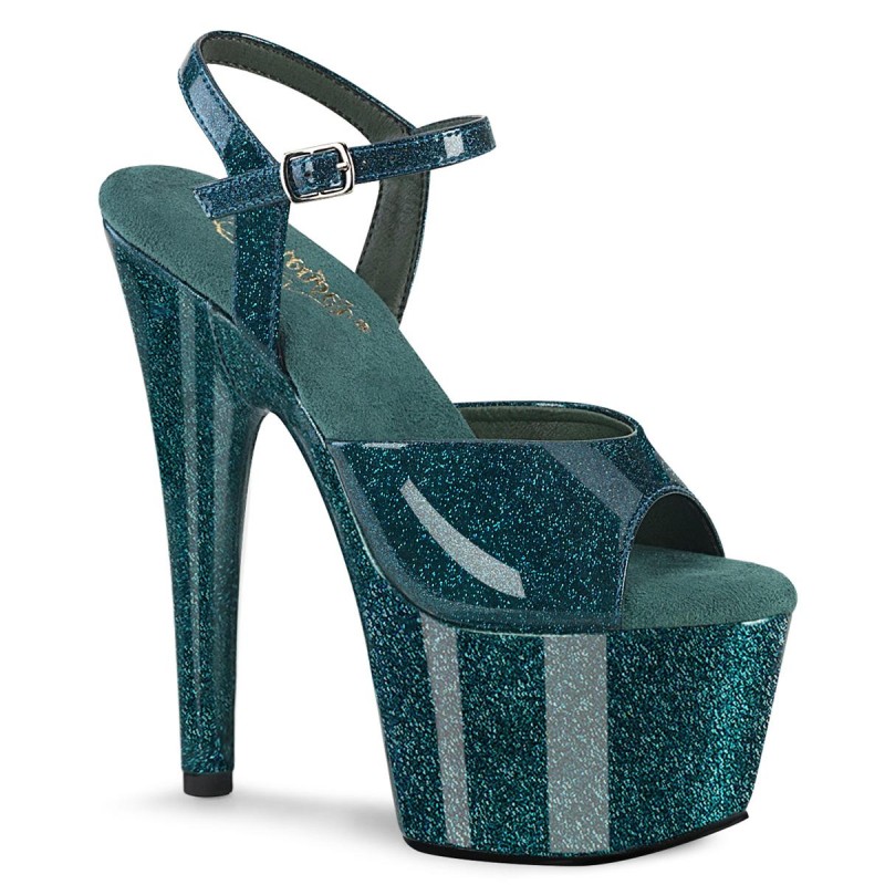 Sandales Paillettes Vert