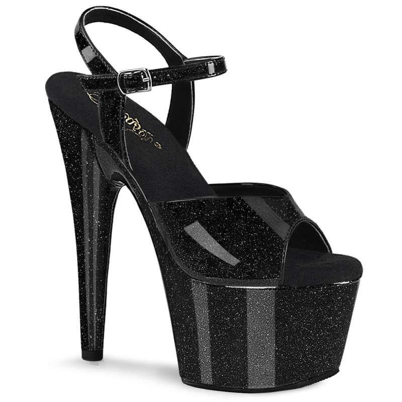 Sandales Paillettes Noir