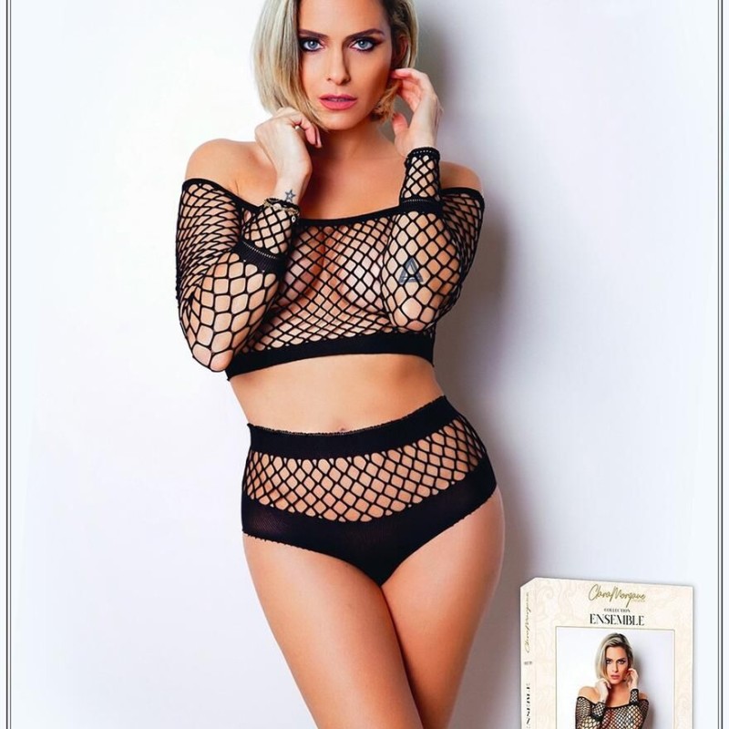 ensemble deux pièces résille grosse maille clara morgane