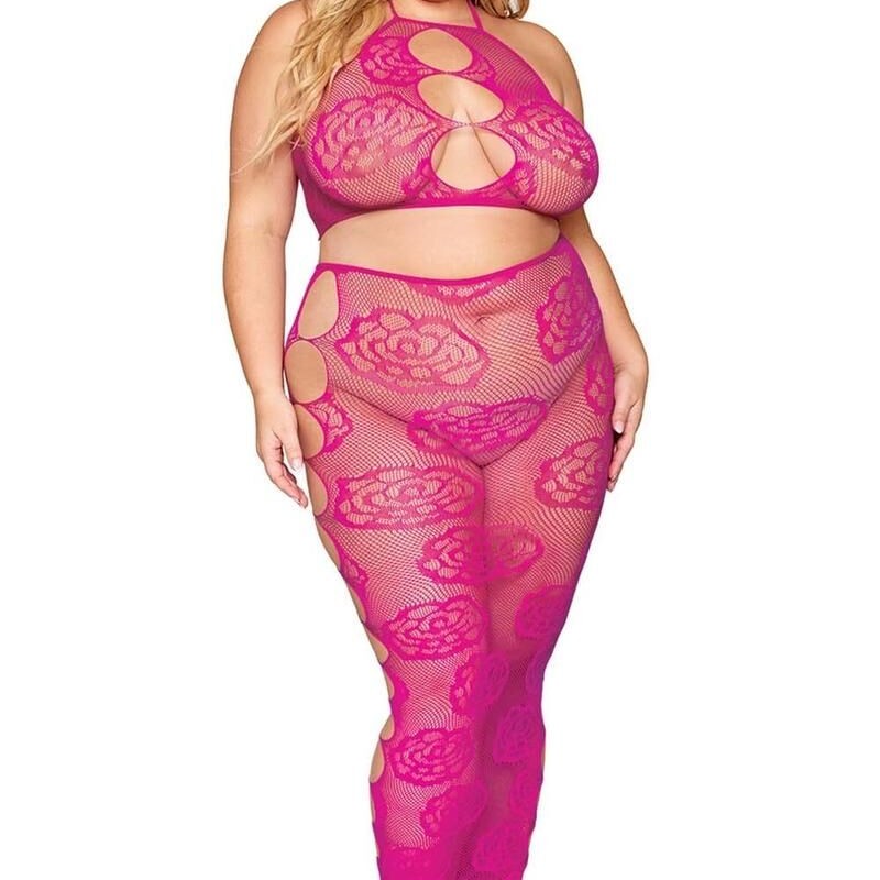 Ensemble de lingerie 2 pièces rose grande taille - Dreamgirl