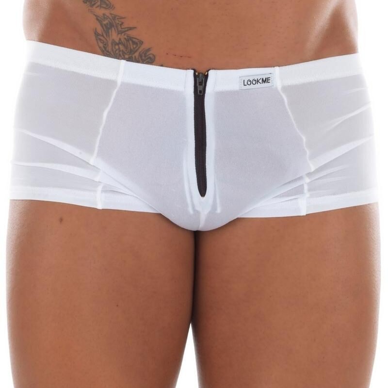 mini pant blanc homme avec double zip