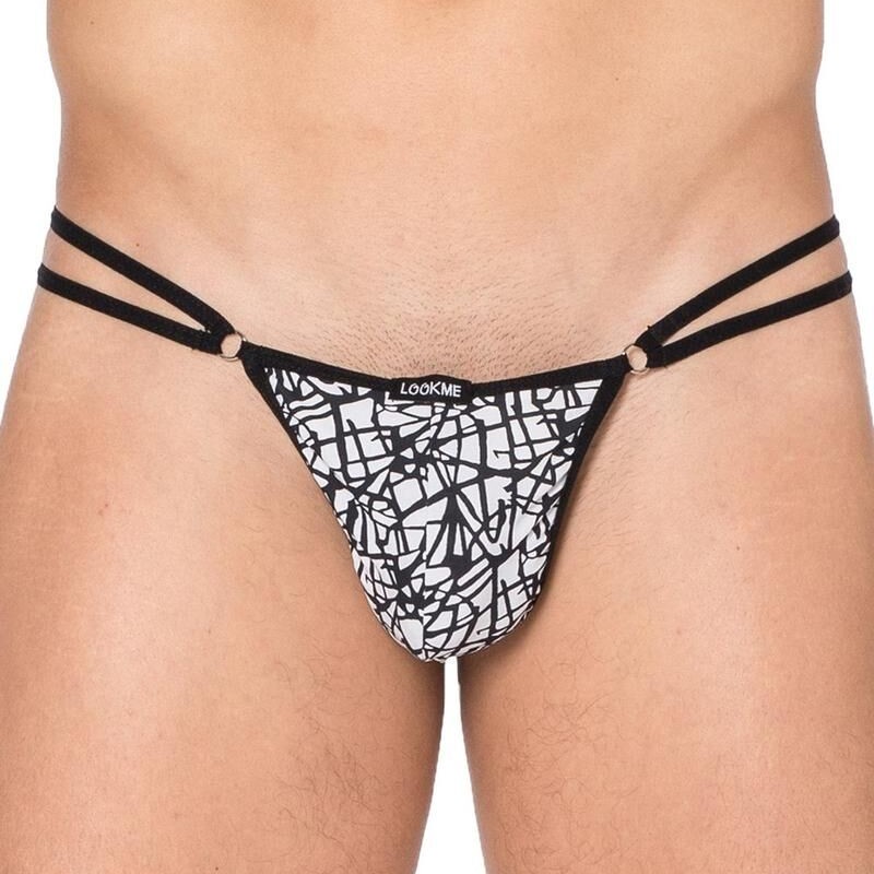 String ficelle imprimé noir et blanc - String sexy homme