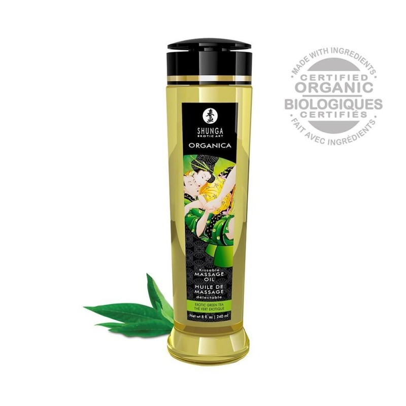  shunga : huile massage bio thé vert aphrodisiaque