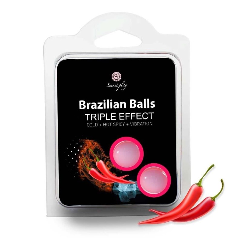 2 boules de massage brésiliennes triple effet froid, chaud et vibration - brazilians balls