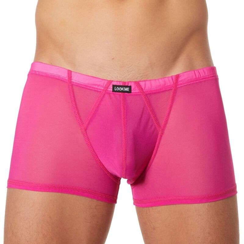 boxer sexy rose en fine résille