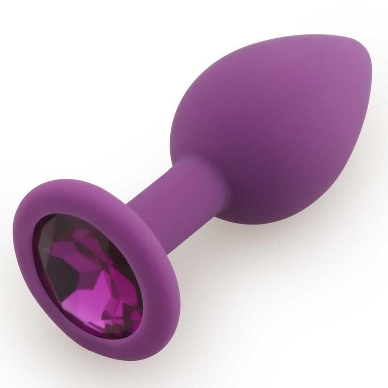 Plug anal violet taille large avec bijou pas cher