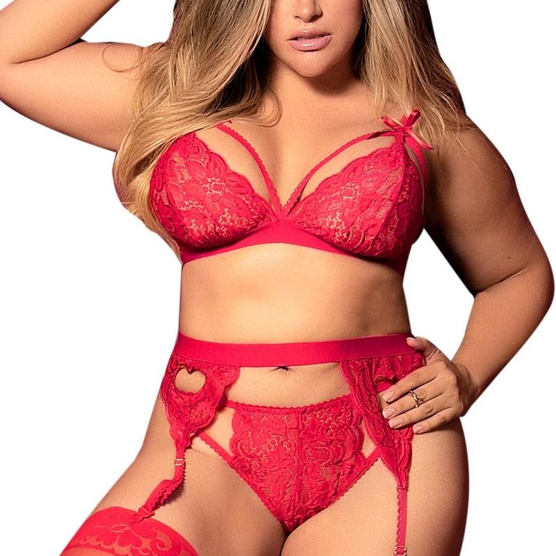  mapalé : ensemble 3 pièces grande taille rouge