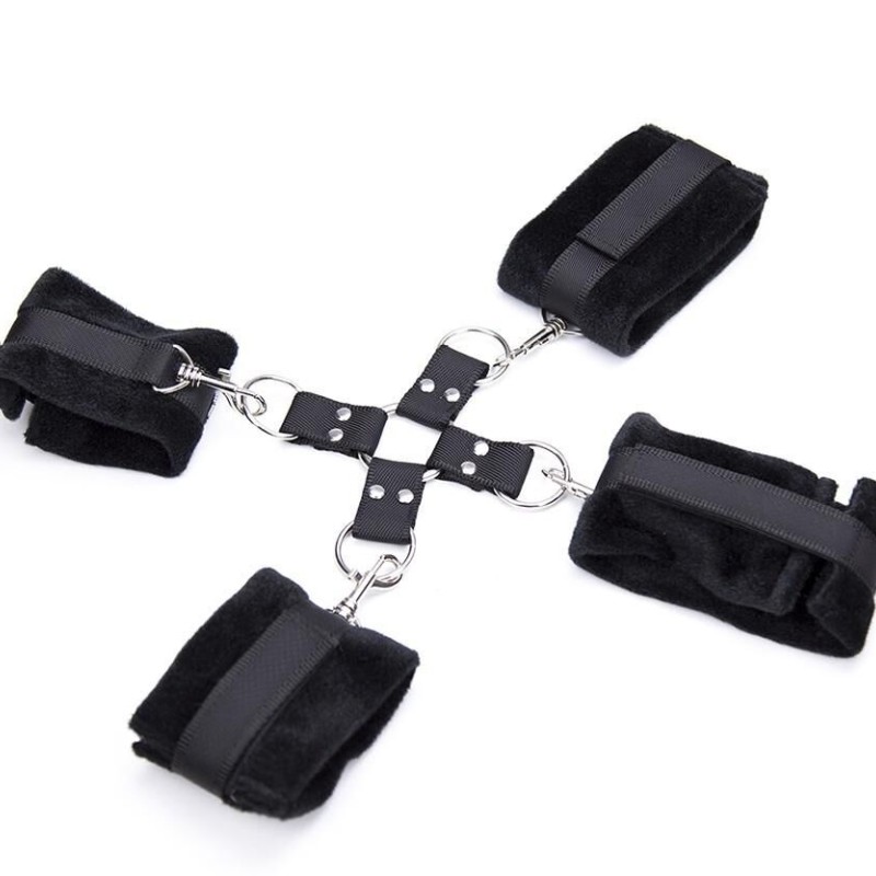 Menottes d'attache en croix pour mains et pieds | accessoires BDSM