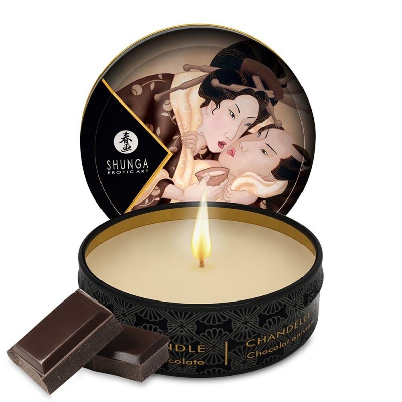 shunga : mini bougie massage chocolat