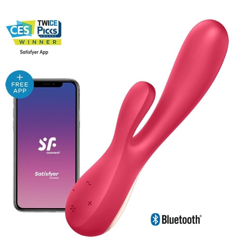 Vibromasseur rabbit rouge connecté Mono Flex Satisfyer | sextoy pas cher | lingerie sexy | cosmétiques érotique