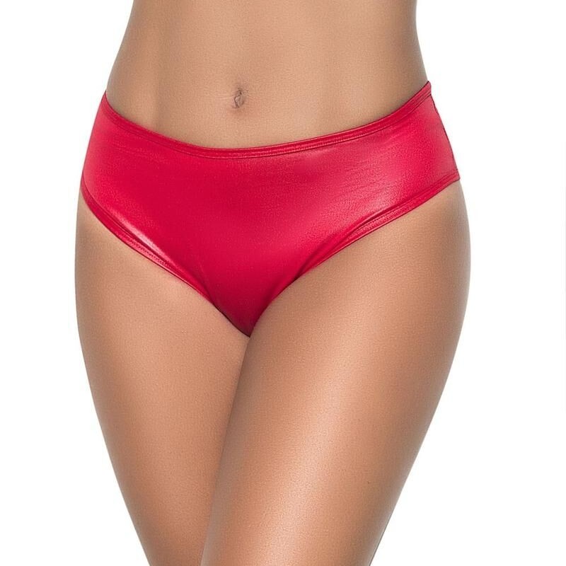 String rouge taille haute en simili cuir - Mapalé