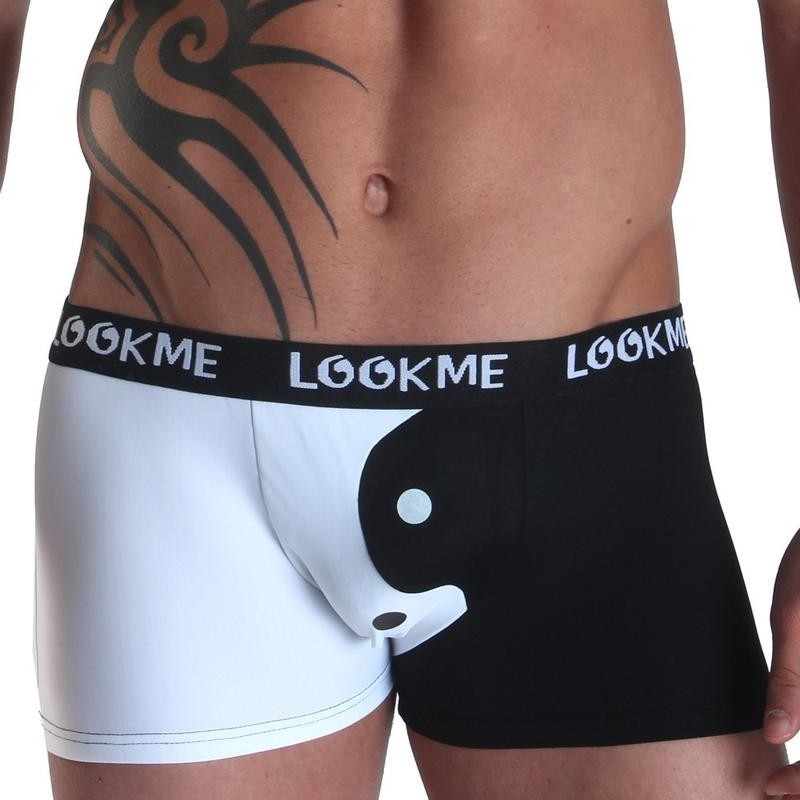 boxer sexy pour homme noir et blanc yin et yang - lingerie sexy homme pas cher