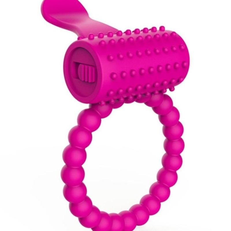 Anneau pénien fuchsia vibrant avec langue picots - sextoys pas cher