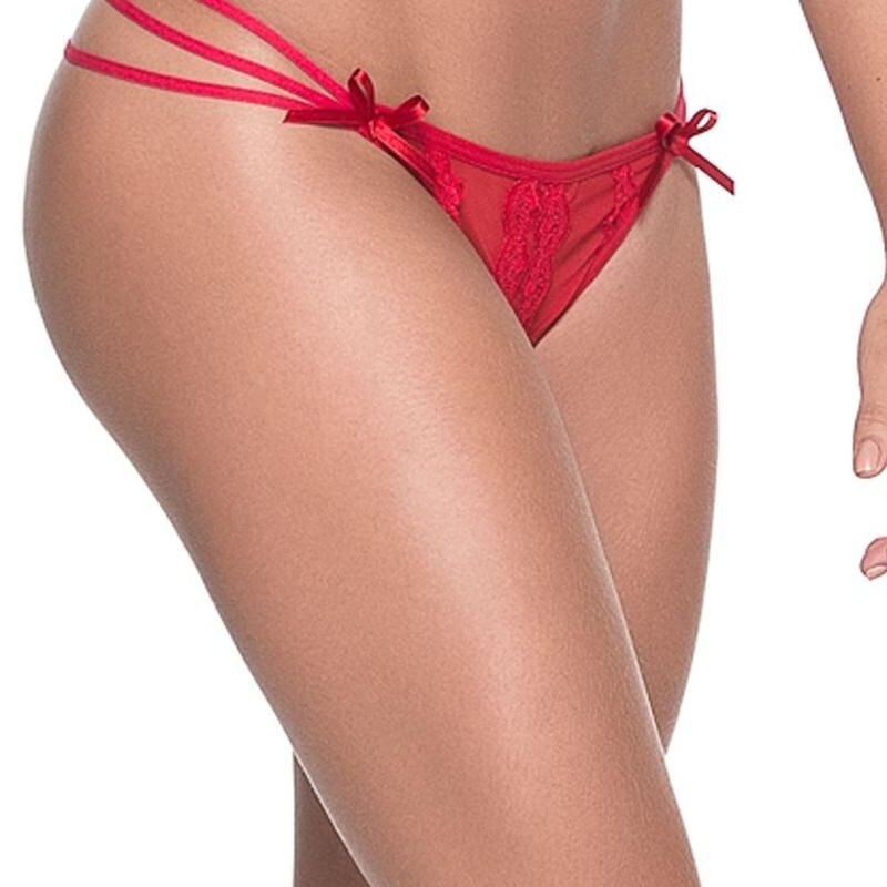 String rouge mapalé triple lanières