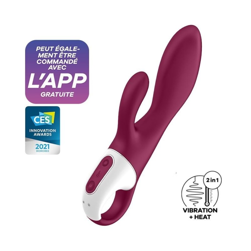 Rabbit chauffant connecté USB rouge Heated Affair Satisfyer -  sextoy pas cher