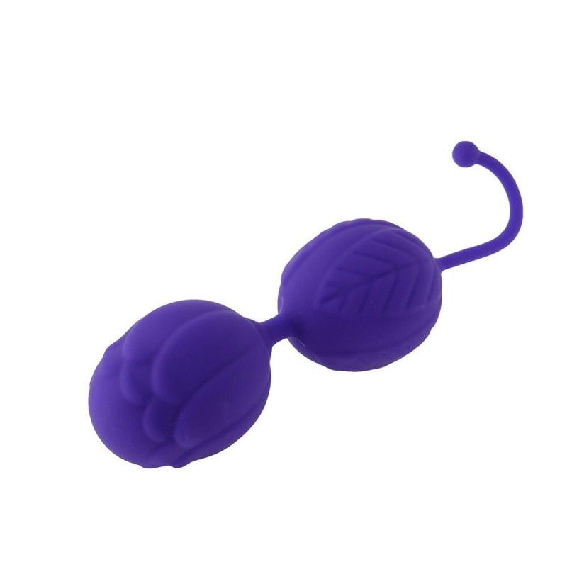 Boules de geisha violettes de 2 boules fixes avec billes acier - sextoys pas cher