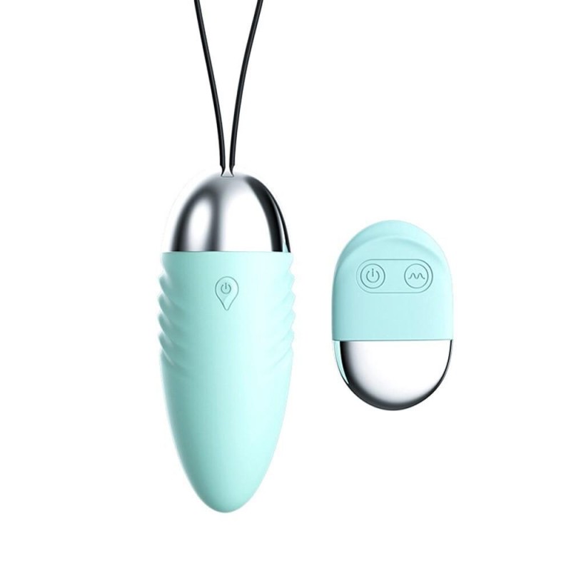 œuf vibrant bleu à piles télécommandé pas cher - sextoys pas cher