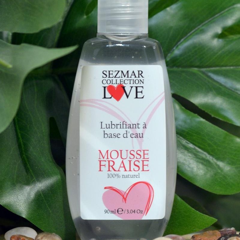 Lubrifiant à base d'eau, 100 % naturel, Mousse de fraisse - Sezmar