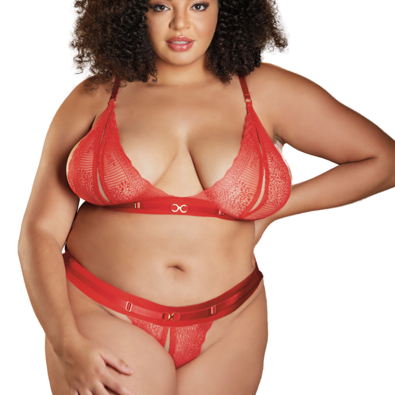 Ensemble sexy rouge grande taille - Lingerie sexy pas cher