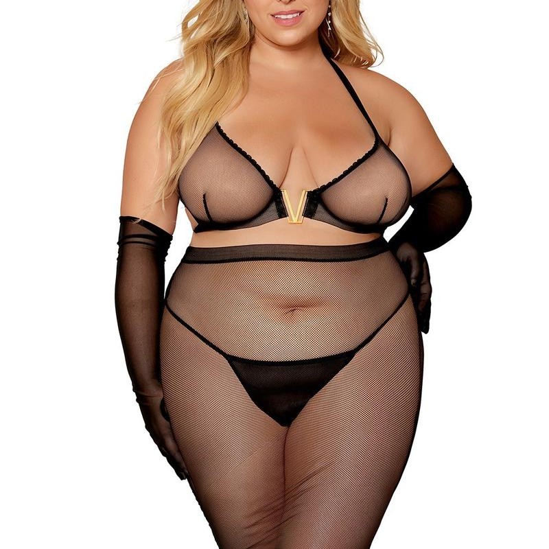 Ensemble deux pièces transparents grande taille - Lingerie sexy pas cher