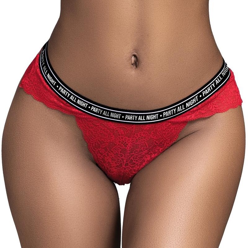 String en dentelle rouge- Lingerie sexy pas cher