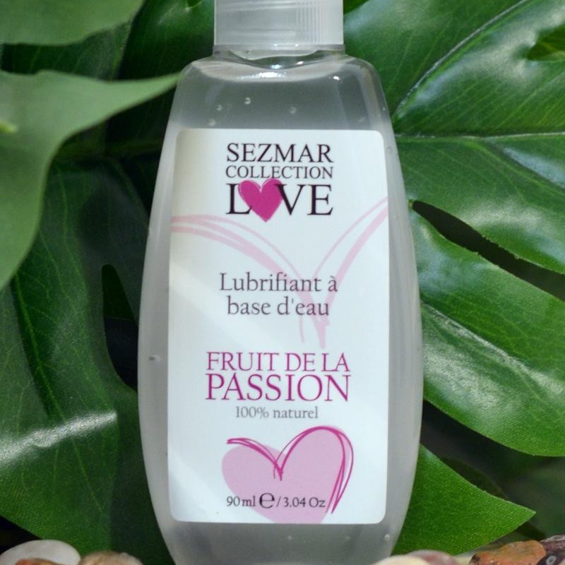 Lubrifiant à base d'eau, 100 % naturel,  Fruit de la passion - Sezmar