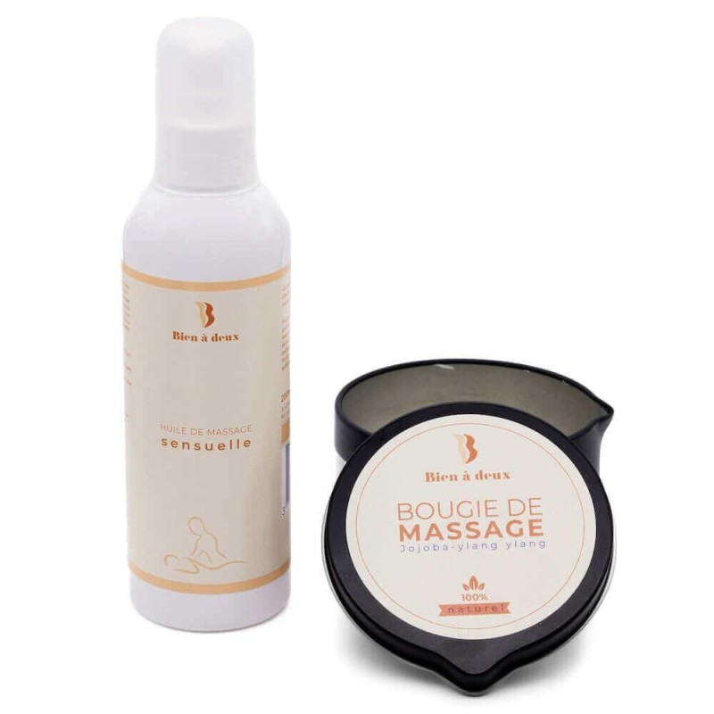 Coffret Huile sensuelle + bougie de massage