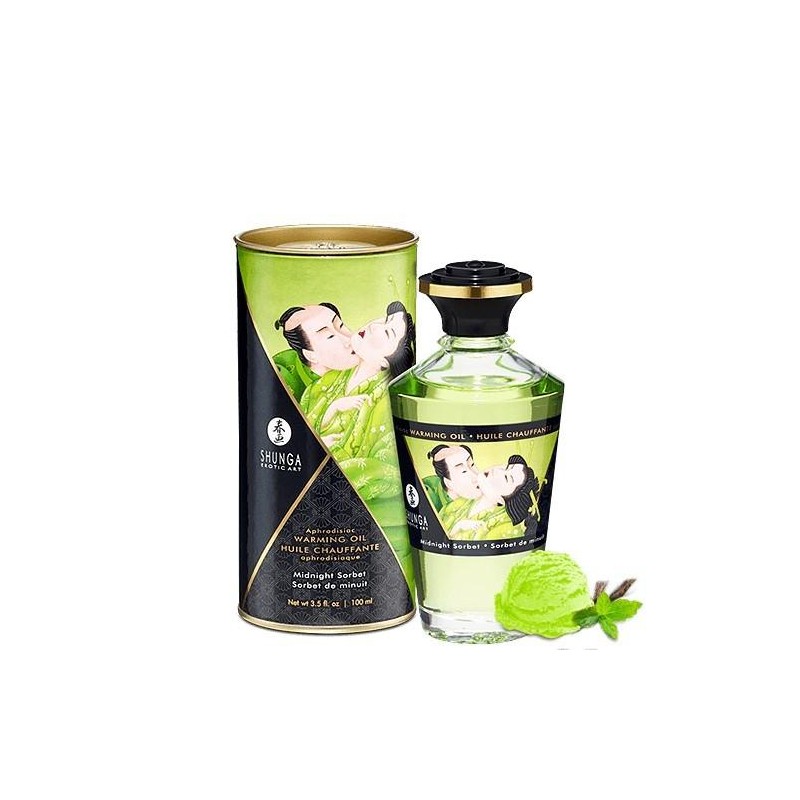 Huile erotique : huile sorbet de minuit de massage chauffante comestible shunga